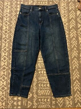 Banana Republic barrel Dark Blue Panel Detail Jeans size 10 (Z124)